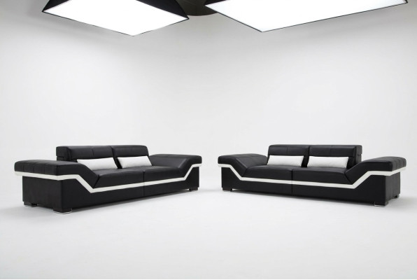CANAPÉ EN CUIR SOFA 3+3 SOFA + USB Suite en cuir Suite SOFAGARITUR sur mesure