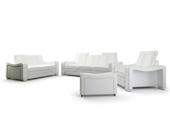 CANAPÉ EN CUIR 3+2+1 CANAPÉ + Suite USB ENSEMBLE DE REVÊTEMENT DE SOFA CANAPÉ DESIGN Ensemble de canapés NEUF