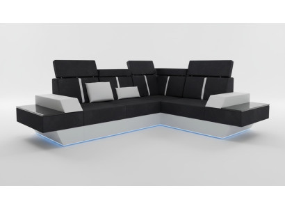Conception Canapé d'angle de canapé de paysage vivant USB Tissu Textile en cuir Fauteuil d'angle sur mesure