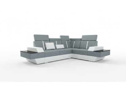 Canapé en cuir design USB Living paysage Canapé d'angle Canapé d'angle sur mesure