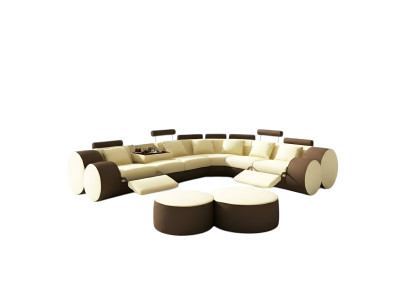 Canapé en cuir design avec canapé en cuir USB Canapé d'angle Paysage de vie personnalisé