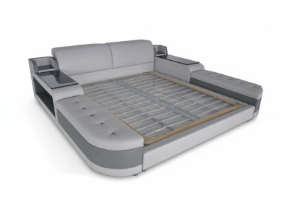 Conception de lit de luxe + Rembourrage USB Hôtel Lits modernes en cuir 140/160/180/200