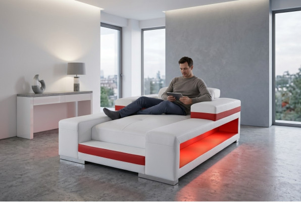 Fauteuil inclinable confortable en cuir moderne avec USB