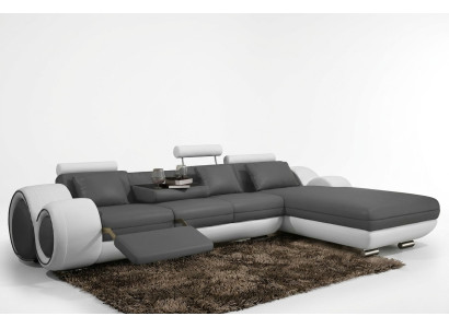 Canapé d'angle USB Living paysage Canapé en cuir Canapé Suite sur mesure
