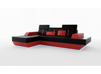Canapé en cuir Paysage vivant Canapé Canapé Canapé d'angle USB Revêtement en cuir Sur mesure