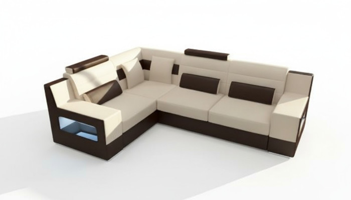 Paysage vivant Canapé USB Rembourrage Angle Canapé d'angle Suite sur mesure Canapé en cuir sur mesure