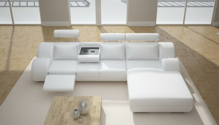 Suite de designers Living landscape Canapé d'angle Canapé Canapé Canapé Capitonné Canapé en cuir avec USB