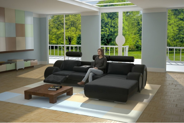Suite de design Canapé d'angle Canapé Canapé Tapisserie Sur mesure USB