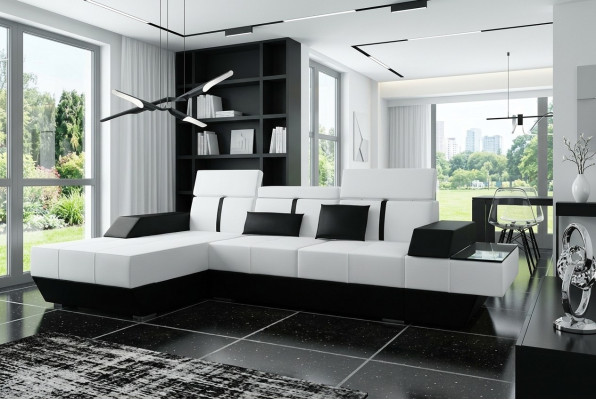Canapé en cuir avec USB Canapé Canapé d'angle Canapé d'angle Canapé en cuir Tapisserie d'angle sur mesure