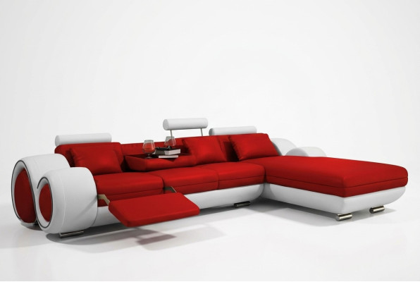 Canapé d'angle avec USB - Coin salon - Canapé en cuir - Canapé - Sur mesure - Revêtement - Ensemble - Canapé