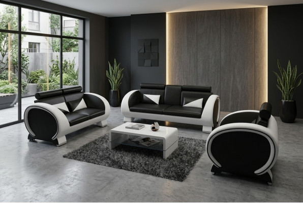 CANAPÉ 3+1 EN CUIR ENSEMBLE DE REVÊTEMENT DE CANAPÉ CANAPÉ EN CUIR DESIGNER SOFA avec USB