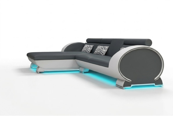 CANAPÉ EN CUIR Canapé d'angle Ensemble de canapés CANAPÉ DESIGN BAR FONCTION SOFA avec USB Rembourrage