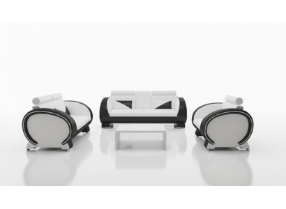 CANAPÉ EN CUIR avec USB SOFA DESIGNER Suite 3+1 COUCH UPHOLSTERY SET Canapé rembourré SOFA