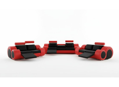 Canapé BERLIN Canapé Rembourré Suite 3+2 Places Canapé Design en Cuir avec USB neuf