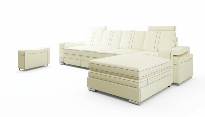 CANAPÉ EN CUIR CANAPÉ EN CUIR CANAPÉ D'ANGLE EN CUIR Paysage vivant avec USB, nouvelle Suite SOFA XXL