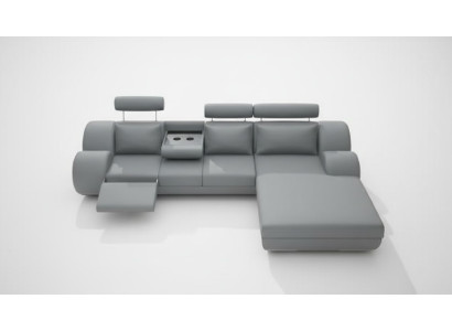 Suite Designer de vie Paysage d'angle Canapé USB Canapé en cuir Canapés Gris