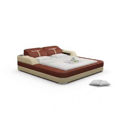 Lit en cuir de luxe avec port USB, lits rembourrés design double moderne 140/160/180 LB8823