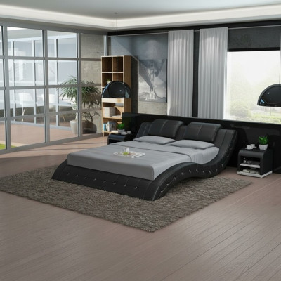 Lit en cuir de luxe avec USB Rembourrage Lits Double Moderne Mariage 140/160/180 cm
