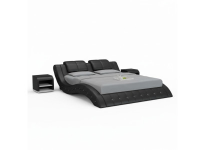 Lit en cuir de luxe avec USB Rembourrage Lits Double Moderne Mariage 140/160/180 cm