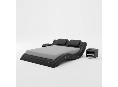 Lit en cuir de luxe avec design USB, lits rembourrés doubles modernes pour mariage 140/160/180 LB8824
