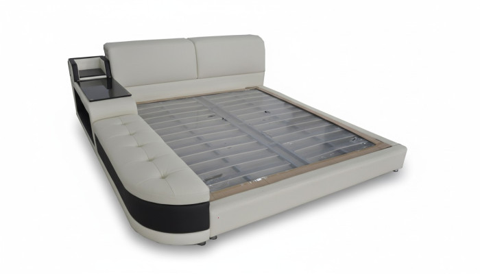 Lit rembourré de designer pour la chambre à coucher fabriqué à partir de matériaux de haute qualité