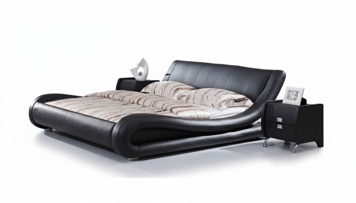XXL Lit double en cuir Lit Lits avec USB, Lit en cuir Designer 4761