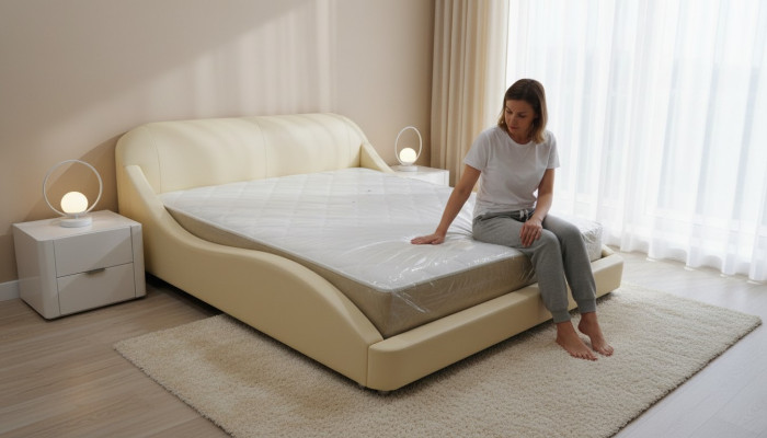 Lit de luxe avec rembourrage USB Mariage Hôtel Lits modernes en cuir 140/160/180/200 cm Lit