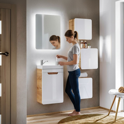Meubles de salle de bain design Salle de bain 5 pièces. Ensemble Armoire Lavabo