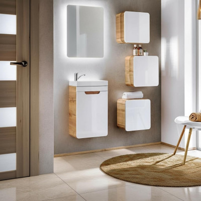 Meubles de salle de bain design Salle de bain 5 pièces. Ensemble Armoire Lavabo
