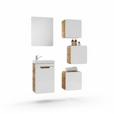 Meubles de salle de bain design Salle de bain 5 pièces. Ensemble Armoire Lavabo