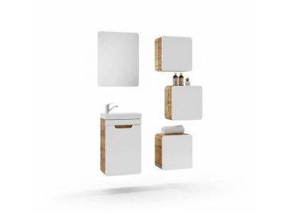 Meubles de salle de bain design Salle de bain 5 pièces. Ensemble Armoire Lavabo