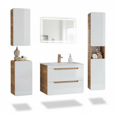 Conception Mobilier de salle de bains Suite de salle de bains Armoire Lavabo Éclairage décoratif