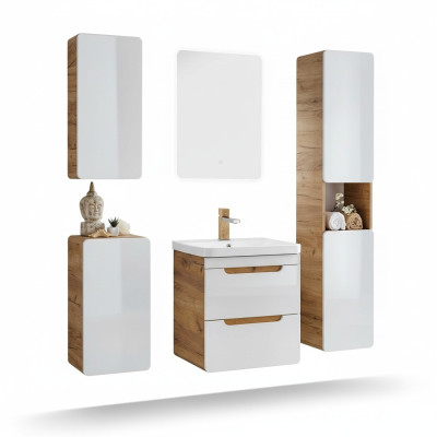 Conception de meubles de salle de bain 5 pièces. Ensemble Armoire Lavabo