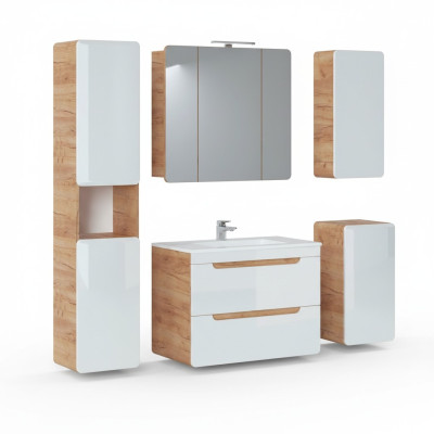 Design Meubles de salle de bain Salle de bain 5 pièces. Ensemble de placard éclairage