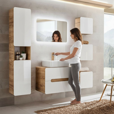 Mobilier de salle de bain Design Ensemble de 6 pièces Suite Armoire Déco Lavabo