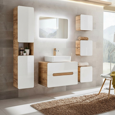 Mobilier de salle de bain Design Ensemble de 6 pièces Suite Armoire Déco Lavabo