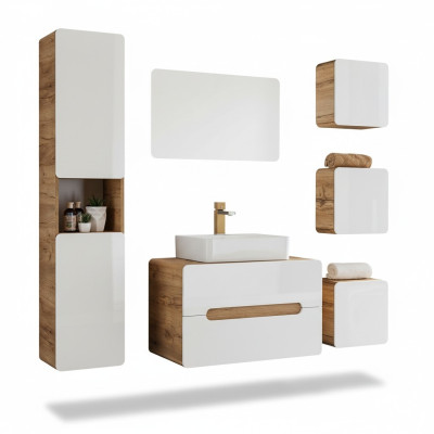 Mobilier de salle de bain Design Ensemble de 6 pièces Suite Armoire Déco Lavabo