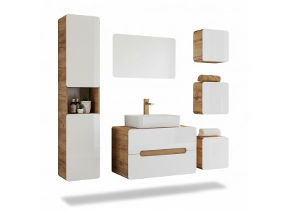 Mobilier de salle de bain Design Ensemble de 6 pièces Suite Armoire Déco Lavabo