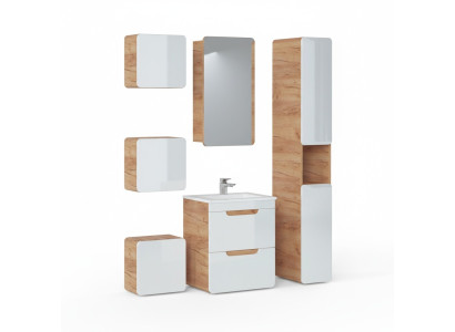 Design Mobilier de salle de bain Salle de bain 6pcs. Ensemble de meubles Placard décoratif Lavabo