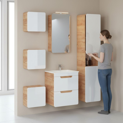 Conception de meubles de salle de bain Ensemble de 6 pièces Armoire Lavabo