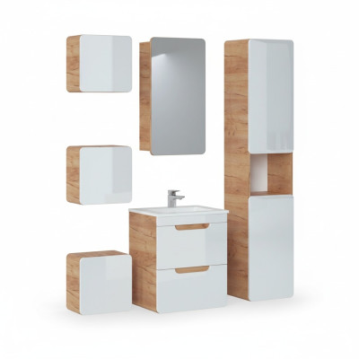 Conception de meubles de salle de bain Ensemble de 6 pièces Armoire Lavabo