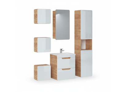 Conception de meubles de salle de bain Ensemble de 6 pièces Armoire Lavabo