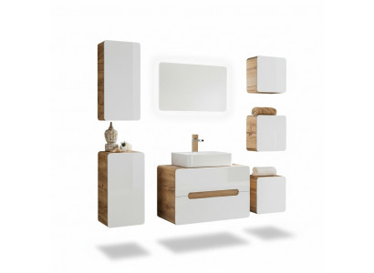 Meubles de salle de bains design Ensemble de 7 pièces pour salle de bains Armoire Lavabo