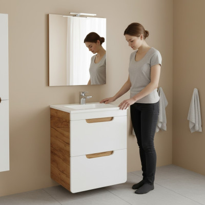 Lavabo 40cm Meuble sous-lavabo Armoire de salle de bain