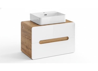 Lavabo Salle de bain Lavabo avec vasque attachée 80cm