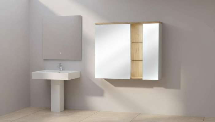 Armoire murale Armoire de salle de bains avec miroir 80 cm LED