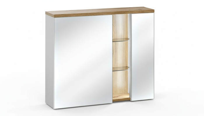 Armoire murale Armoire de salle de bains avec miroir 80 cm LED
