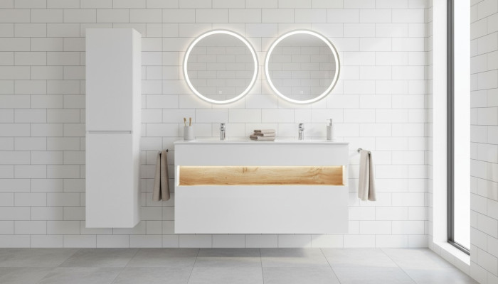 Double lave-mains Meuble sous-lavabo avec vasque de lavabo