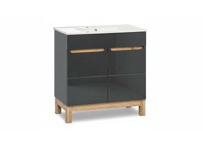 Lavabo gris avec meuble de base Lavabo de haute qualité