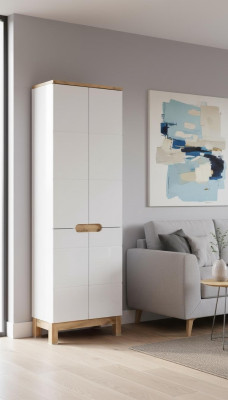 Armoire de salle de bain Armoire haute Armoire de rangement Armoire de salle de bain blanche